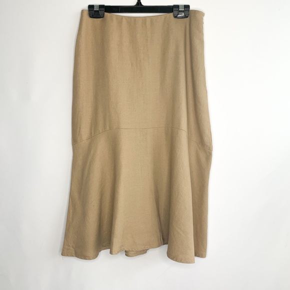 100% Raw Linen Midi Skirt - Picture 2 of 10